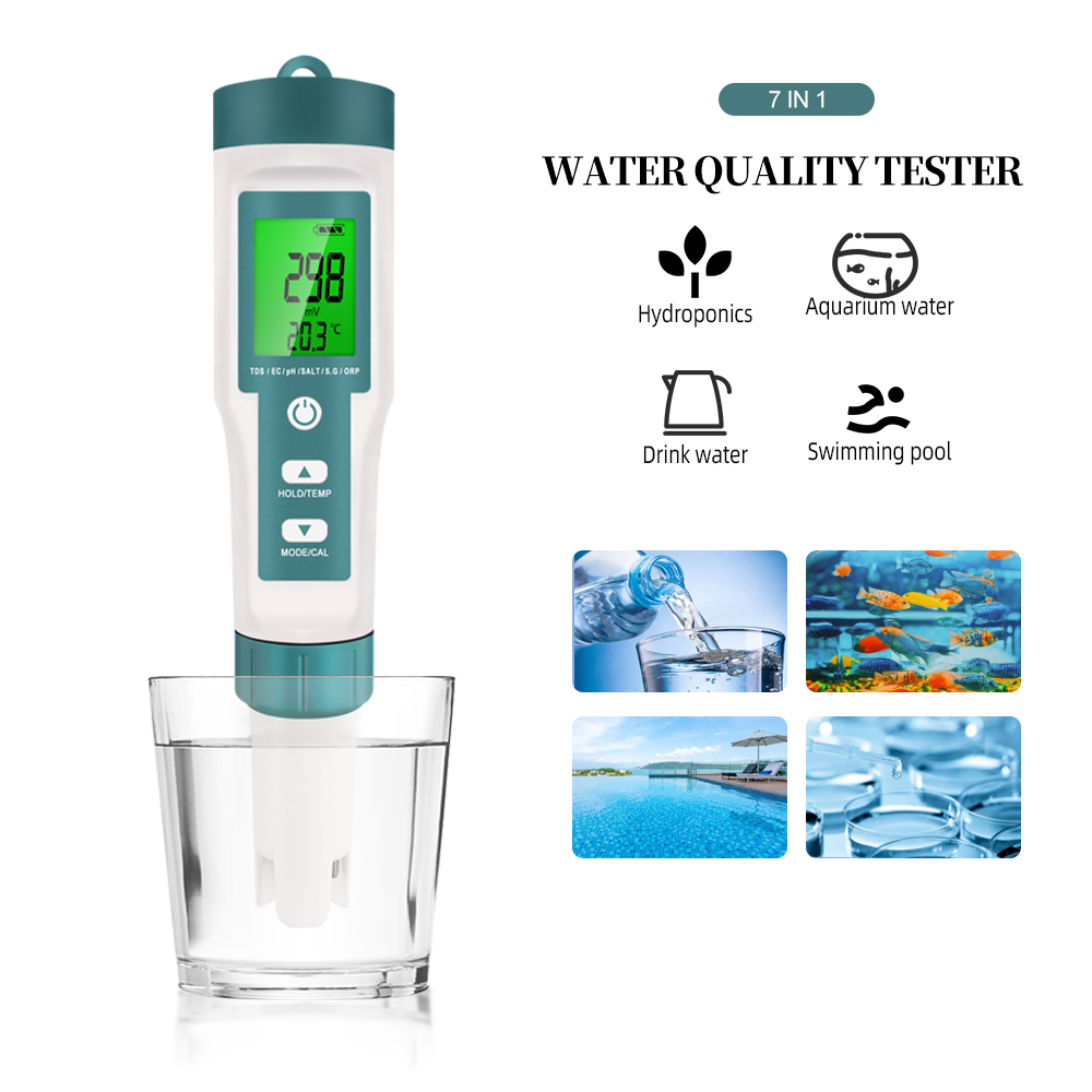 Ph Meter Digital Water Tester - 7 In 1 Digital Water Quality