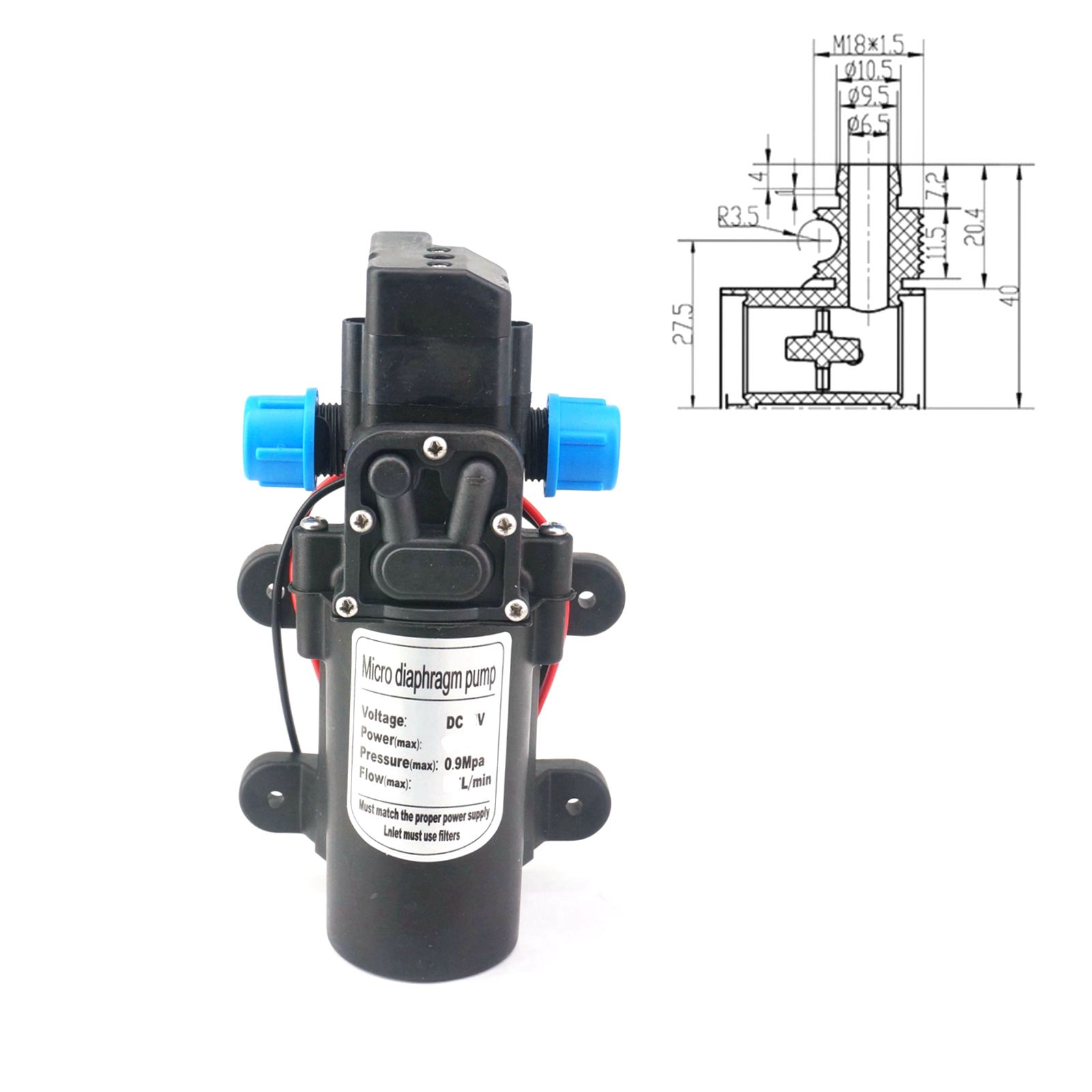 12V/24VDC 15W/30W/60W/80W Diap - đánh giá và giá Mini Peristaltic Pump 12V