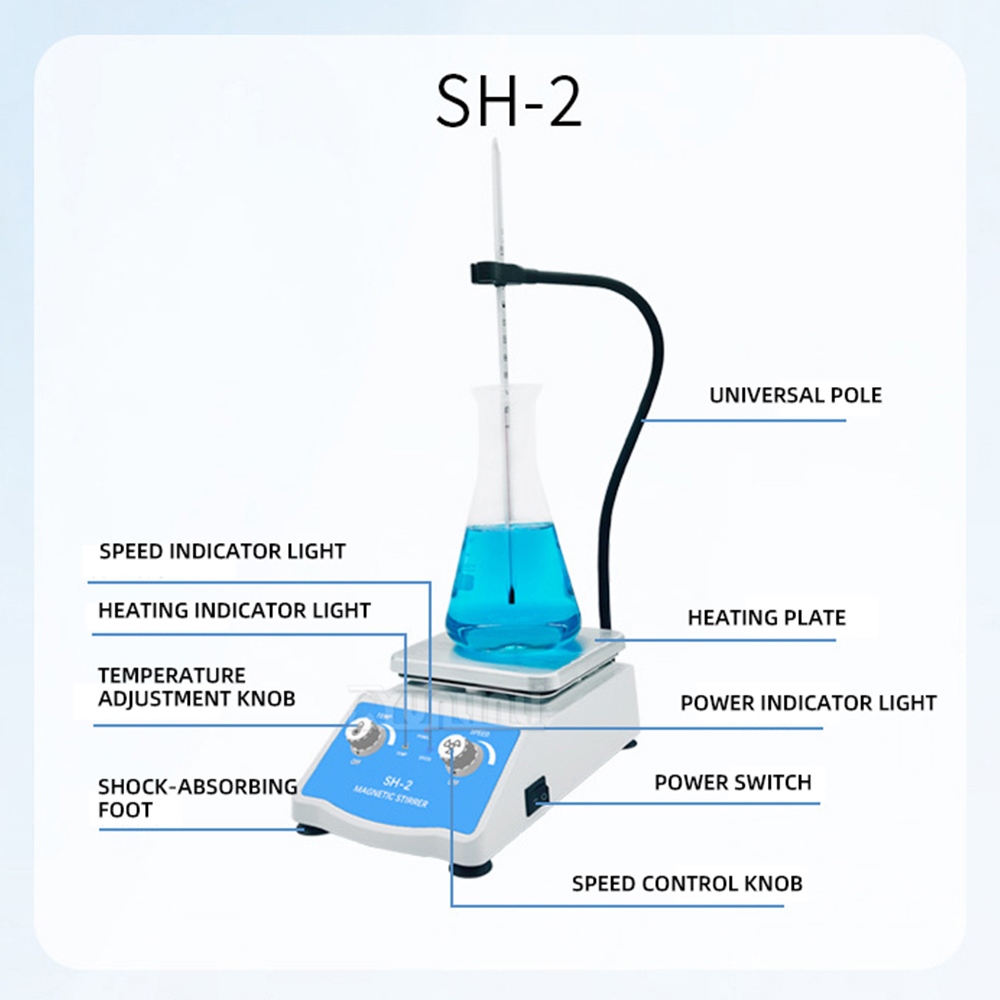 SH-2 Magnetic Stirrer with Hea - đánh giá và giá Lab Magnetic Stirrer Hot Plate