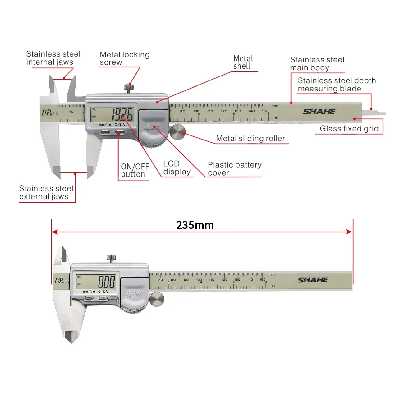 150 Mm IP67 Kỹ Thuật Số Chống  - đánh giá và giá Digital Caliper 150Mm Stainless Steel